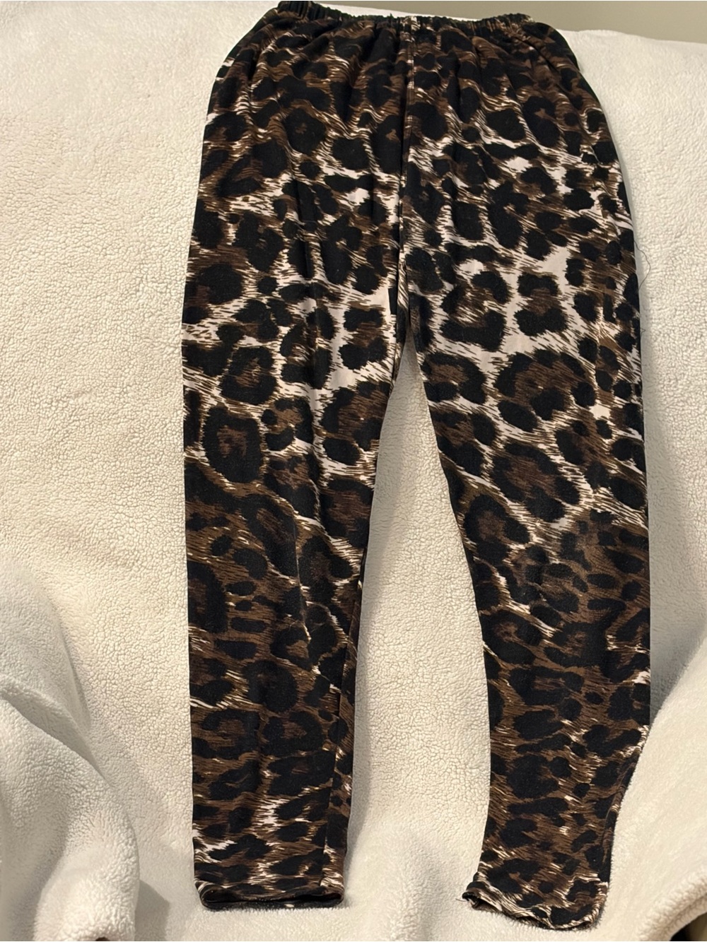 Women’s Leopard Print Stretch Leggings - Brown/Black Size XS